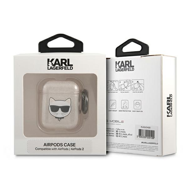 Karl Lagerfeld KLA2UCHGD Gold Glitter Choupette AirPods 1/2 Tok