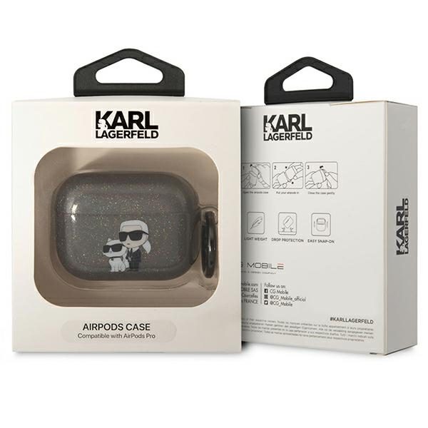Karl Lagerfeld KLAPHNKCTGK Black Gliter Karl&Choupette AirPods Pro Tok