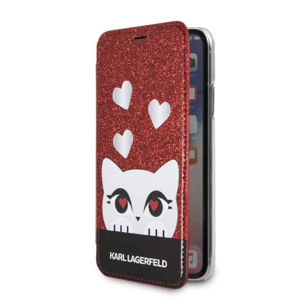 Karl Lagerfeld KLFLBKPXVDCRE Red Book Valentine iPhone XS/X Tok