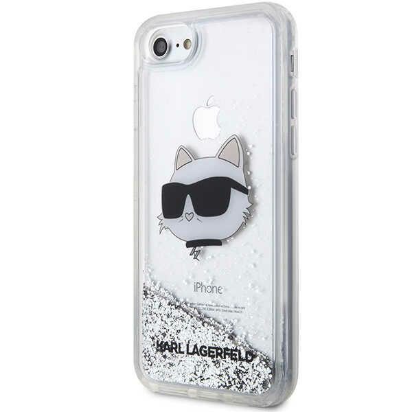 Karl Lagerfeld KLHCI8LNCHCS Silver Glitter Choupette Head iPhone 7/8/SE 2020/SE 2022 Tok