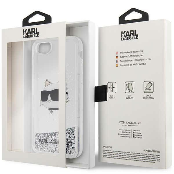 Karl Lagerfeld KLHCI8LNCHCS Silver Glitter Choupette Head iPhone 7/8/SE 2020/SE 2022 Tok