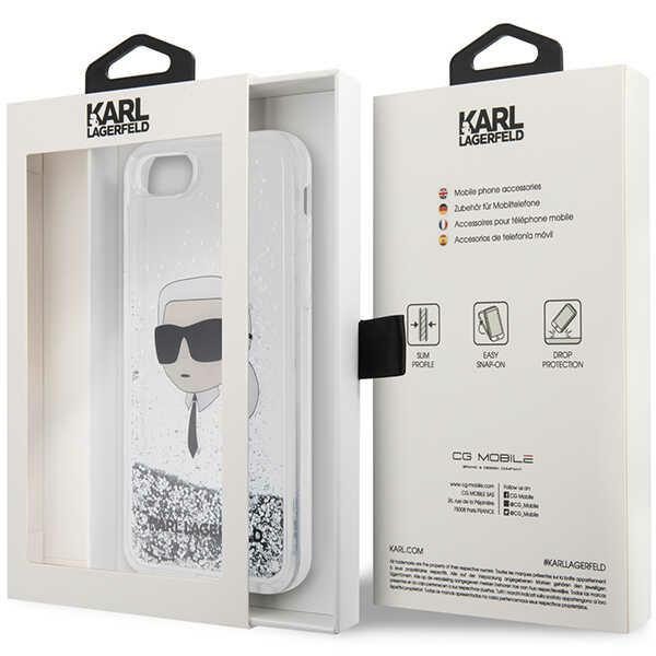 Karl Lagerfeld KLHCI8LNKHCH Silver Glitter Karl Head iPhone 7/8/SE 2020/SE 2022 Tok