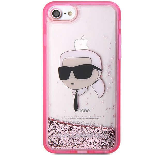 Karl Lagerfeld KLHCI8LNKHCP Pink Glitter Karl Head iPhone 7/8/SE 2020/SE 2022 Tok