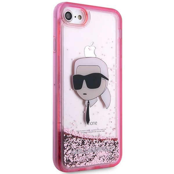 Karl Lagerfeld KLHCI8LNKHCP Pink Glitter Karl Head iPhone 7/8/SE 2020/SE 2022 Tok