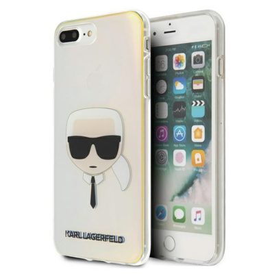 Karl Lagerfeld KLHCI8LPCKHML Multicolor Iridescent Karl`s Head iPhone 8 Plus/7 Plus Tok