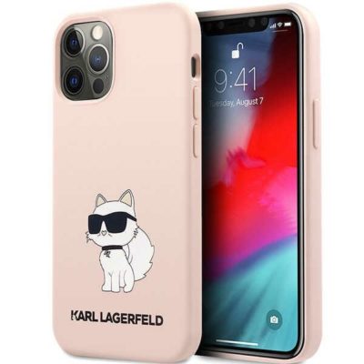 Karl Lagerfeld KLHCP12MSNCHBCP Pink Silicone Choupette iPhone 12/12 Pro Tok