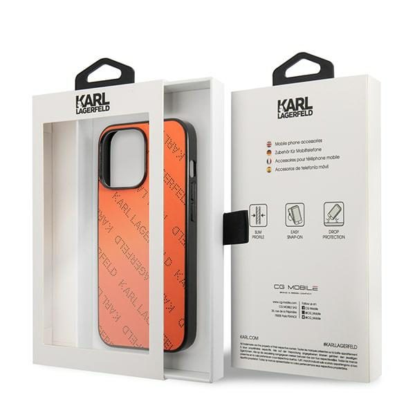 Karl Lagerfeld KLHCP13LPTLO Orange Perforated Allover iPhone 13 Pro Tok