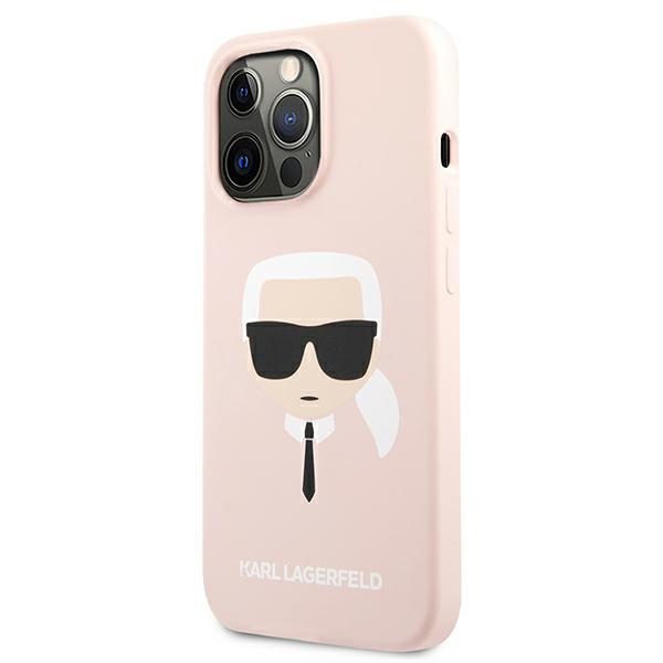Karl Lagerfeld KLHCP13LSLKHLP Light Pink Silicone Karl`s Head iPhone 13 Pro Tok