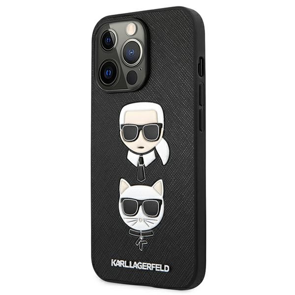 Karl Lagerfeld KLHCP13XSAKICKCBK Black Saffiano Karl & Choupette iPhone 13 Pro Max Tok
