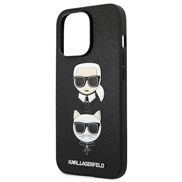 Karl Lagerfeld KLHCP13XSAKICKCBK Black Saffiano Karl & Choupette iPhone 13 Pro Max Tok