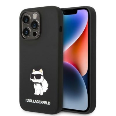 Karl Lagerfeld KLHCP14LSNCHBCK Black Silicone Choupette iPhone 14 Pro Tok