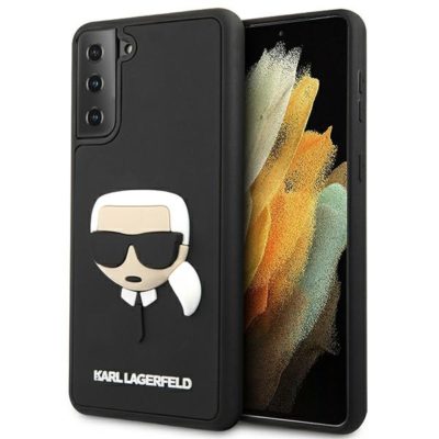 Karl Lagerfeld KLHCS21MKH3DBK Black 3D Rubber Karl`s Head Samsung S21 Plus Tok