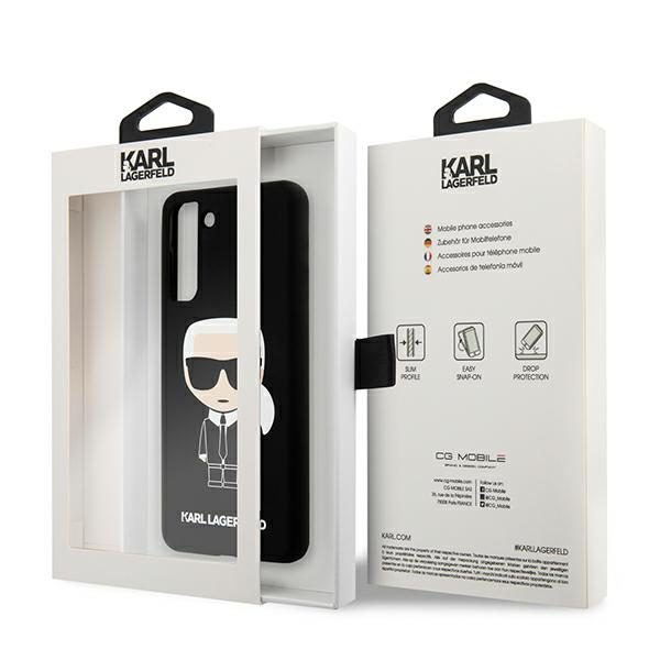 Karl Lagerfeld KLHCS21MSLFKBK Black Silicone Iconic Samsung S21 Plus Tok