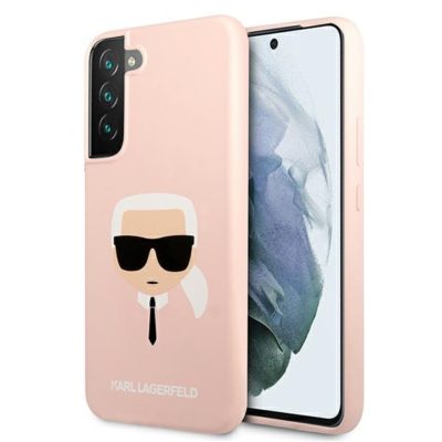 Karl Lagerfeld KLHCS22MSLKHPI Pink Silicone Karl`s Head Samsung S22 Plus Tok