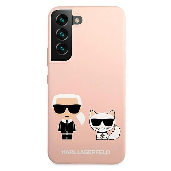 Karl Lagerfeld KLHCS22MSSKCI Light Pink Silicone Ikonik Karl & Choupette Samsung S22 Plus Tok