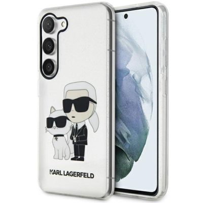 Karl Lagerfeld KLHCS23SHNKCTGT Transparent Gliter Karl&Choupette Samsung S23 Tok
