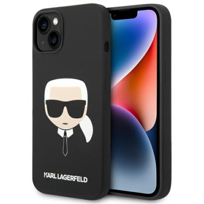 Karl Lagerfeld KLHMP14MSLKHBK Black Silicone Karl`s Head MagSafe iPhone 14 Plus Tok