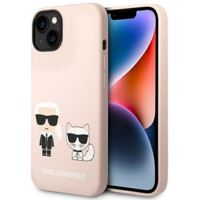 Karl Lagerfeld KLHMP14MSSKCI Light Pink Silicone Karl & Choupette MagSafe iPhone 14 Plus Tok