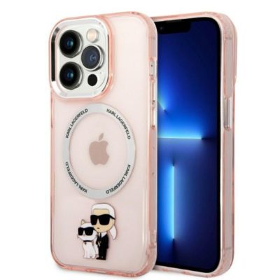 Karl Lagerfeld KLHMP14XHNKCIP Pink Iconic Karl&Choupette MagSafe iPhone 14 Pro Max Tok
