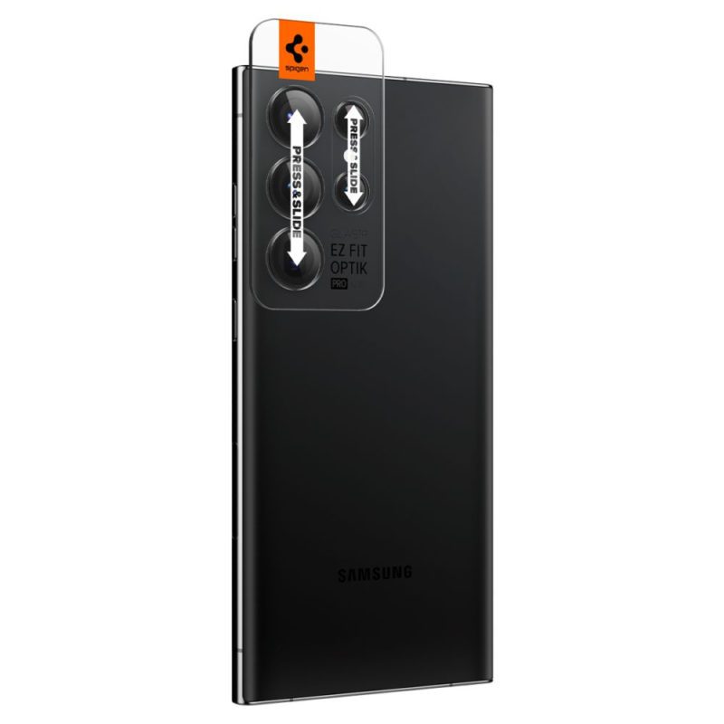 Spigen GLAS.tR EZ FIT Optik Pro Üvegfólia Samsung Galaxy S23 Ultra Black (2 Pack)