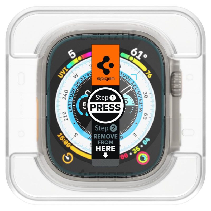 Spigen GLAS.tR EZ FIT Védőfólia Apple Watch Ultra 49mm Clear (2 Pack)