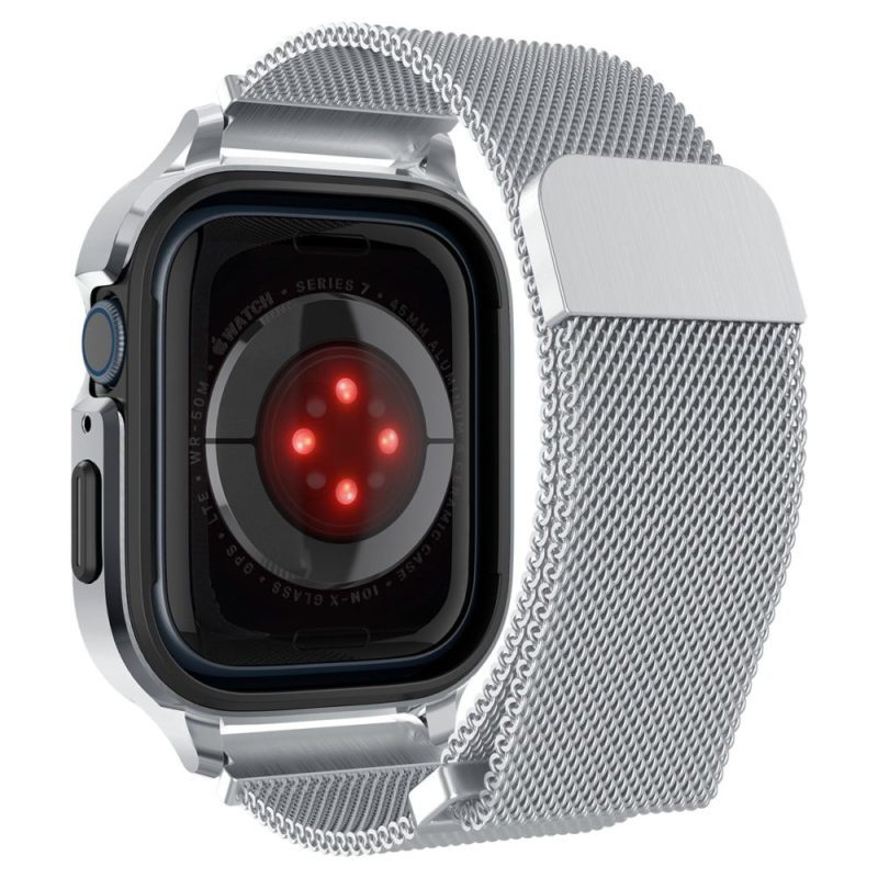 Spigen Metal Fit Pro Szíj Apple Watch 45/44/42/Ultra Silver