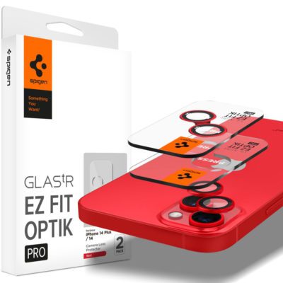 Spigen Optik.tr Camera Protector Üvegfólia iPhone 14 Plus Red [2 Pack]