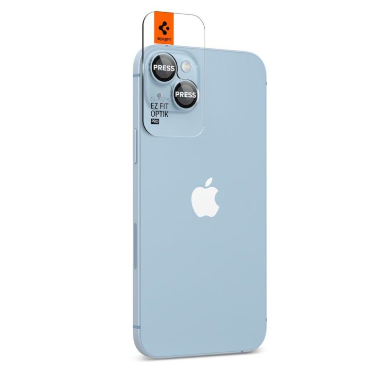 Spigen Optik.tr EZ FIT Camera Protector Üvegfólia iPhone 14/14 Plus Blue (2 Pack)