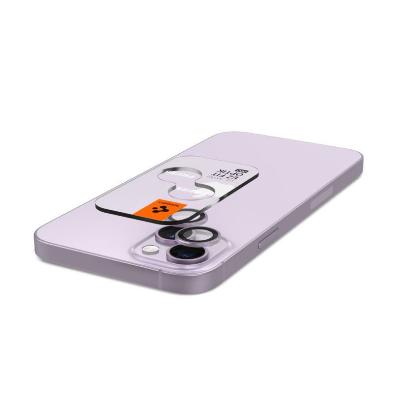 Spigen Optik.tr EZ FIT Camera Protector Üvegfólia iPhone 14/14 Plus Purple (2 Pack)