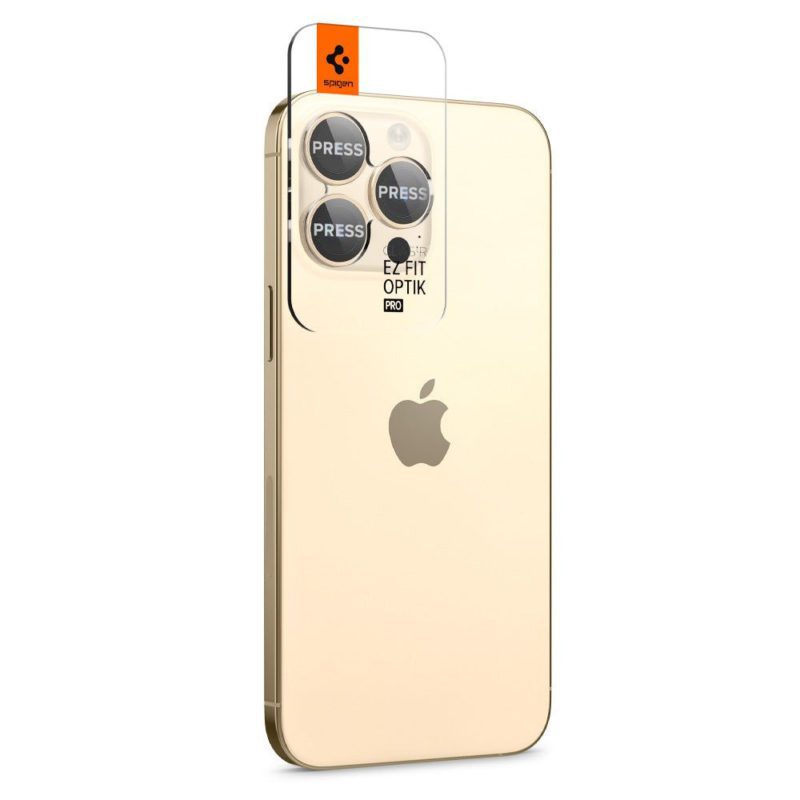 Spigen Optik.tr EZ FIT Camera Protector Üvegfólia iPhone 14 Pro/14 Pro Max Gold (2 Pack)