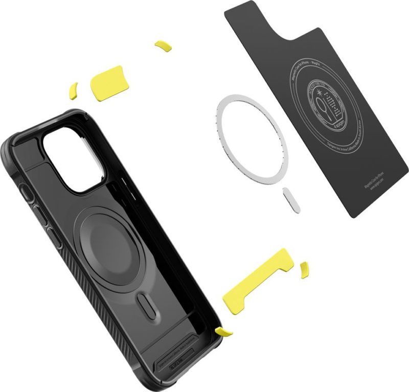 Spigen Rugged Armor MagSafe Matte Black iPhone 14 Pro Tok