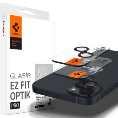 Spigen Optik.tr EZ FIT Camera Protector Üvegfólia iPhone 14/14 Plus Black (2 Pack)