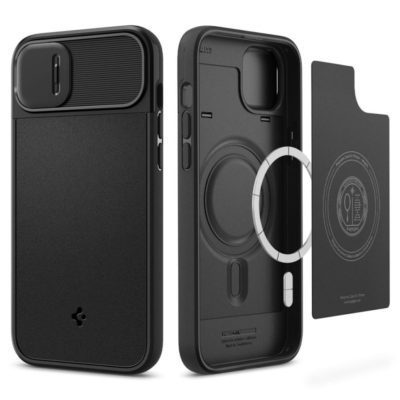 Spigen Optik Armor MagSafe Black iPhone 14 Plus Tok