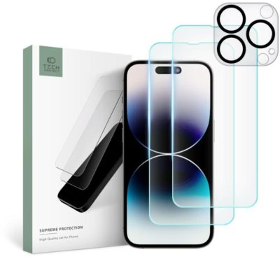 Tech-Protect Supreme Set Üvegfólia iPhone 14 Pro Max Clear (2+2 Pack)
