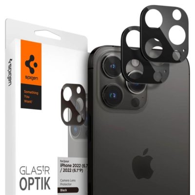 Spigen Optik.tr Camera Protector Üvegfólia iPhone 14 Pro/14 Pro Max Black (2 Pack)