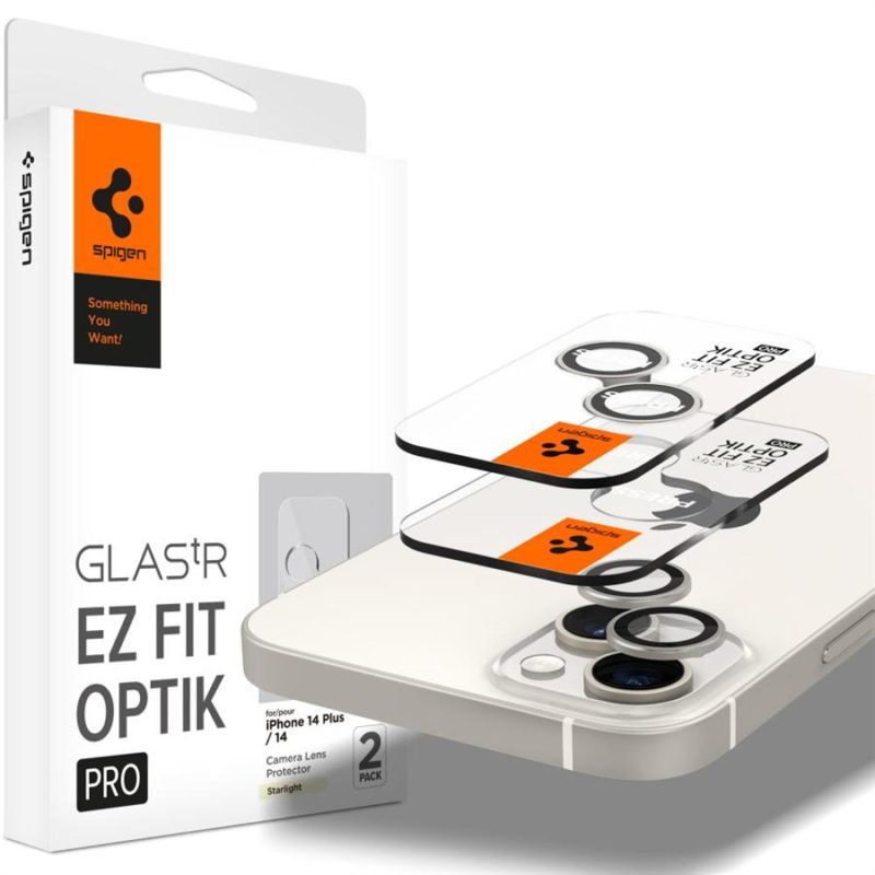 Spigen Optik.tr Camera Protector Üvegfólia iPhone 14/14 Plus Starlight (2 Pack)