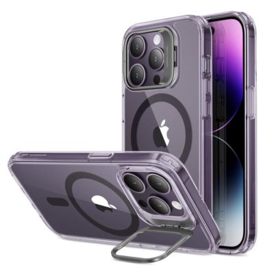 ESR Classic KickStand Halolock MagSafe Clear/Purple iPhone 14 Pro Tok