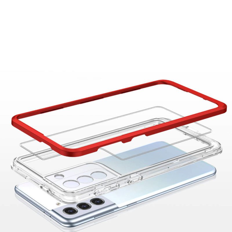 Clear 3in1 Frame Gel Red Samsung Galaxy S22 Tok