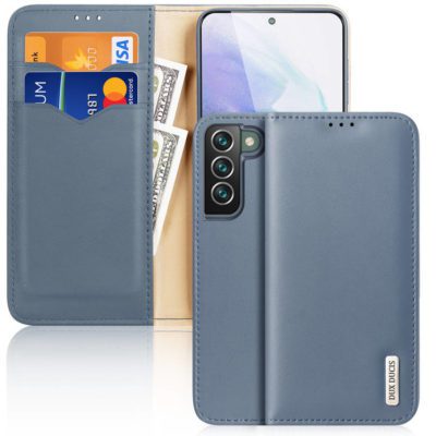 Dux Ducis Hivo Leather Flip Genuine Leather Wallet Cards And Documents Blue Samsung Galaxy S22 Plus Tok