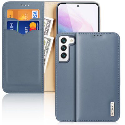 Dux Ducis Hivo Leather Flip Genuine Leather Wallet Cards And Documents Blue Samsung Galaxy S22 Tok