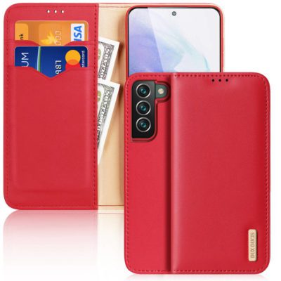 Dux Ducis Hivo Leather Flip Genuine Leather Wallet Cards And Documents Red Samsung Galaxy S22 Plus Tok