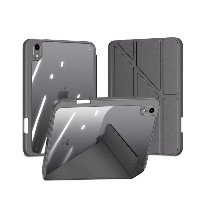 Dux Ducis Magi Case for iPad Mini 2021 Smart Cover with Stand and Storage for Apple Pencil Gray