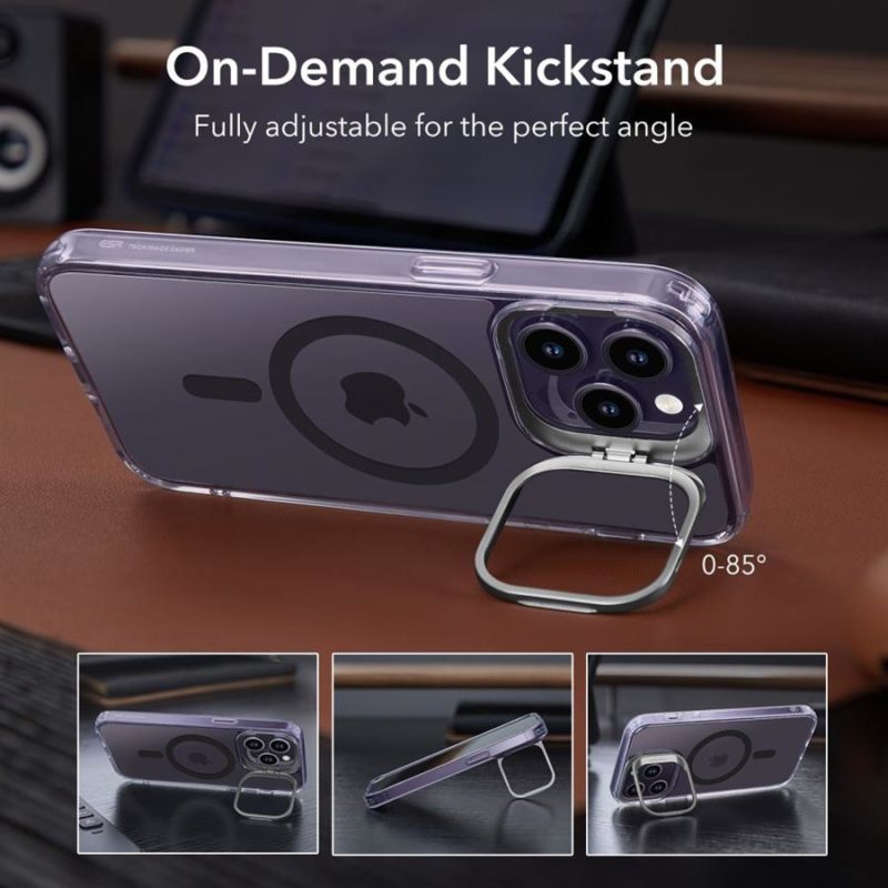 ESR Classic Kickstand Halolock MagSafe Clear/Purple iPhone 14 Pro Max Tok