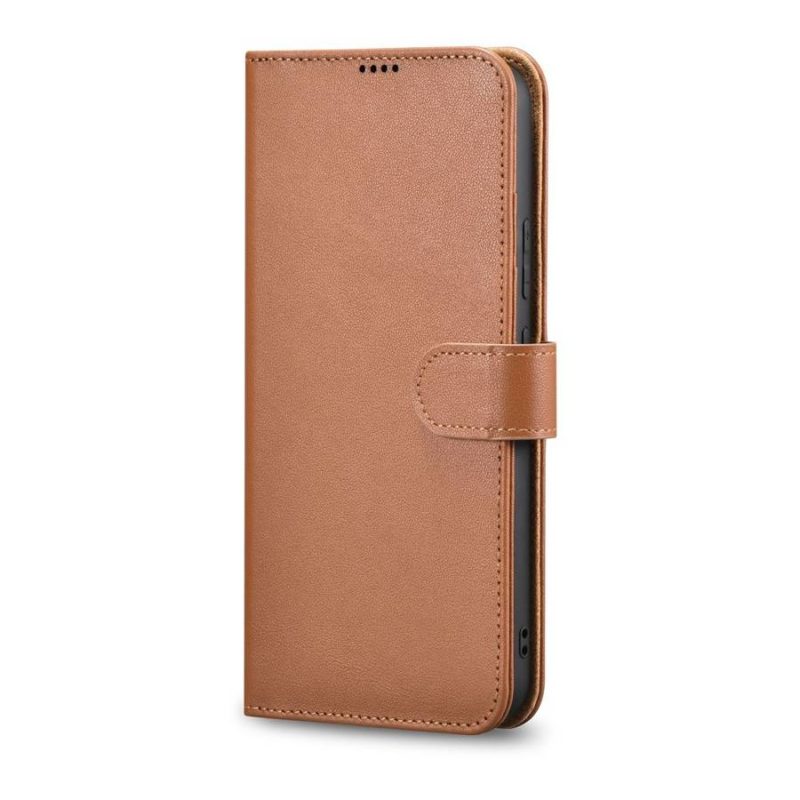 iCarer Haitang Leather Wallet Leather Wallet Housing Brown AKSM04BN Samsung Galaxy S22 Tok