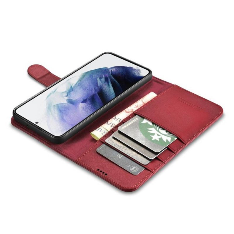 iCarer Haitang Leather Wallet Leather Wallet Housing Red AKSM04RD Samsung Galaxy S22 Tok