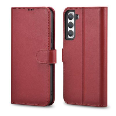 iCarer Haitang Leather Wallet Leather Wallet Housing Red AKSM05RD Samsung Galaxy S22 Plus Tok