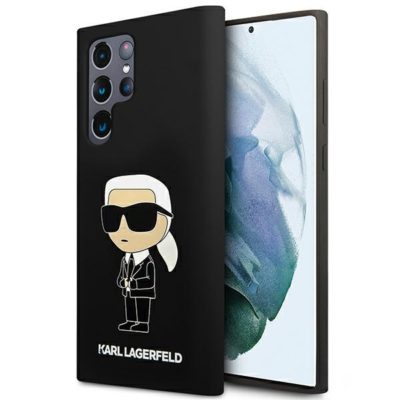 Karl Lagerfeld KLHCS23LSNIKBCK HardCase Black Silicone Ikonik Samsung S23 Ultra Tok