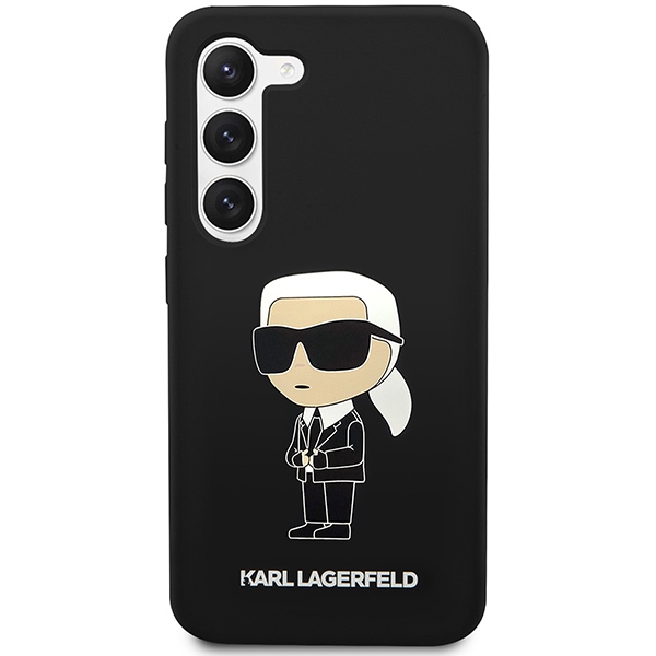 Karl Lagerfeld KLHCS23MSNIKBCK HardCase Black Silicone Ikonik Samsung S23 Plus Tok