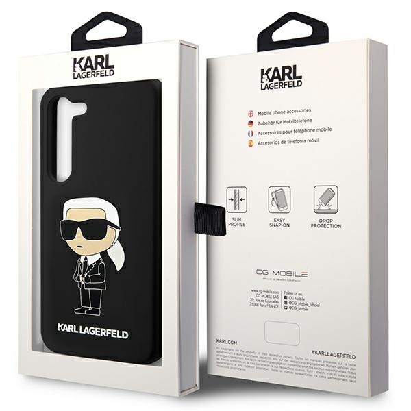 Karl Lagerfeld KLHCS23MSNIKBCK HardCase Black Silicone Ikonik Samsung S23 Plus Tok