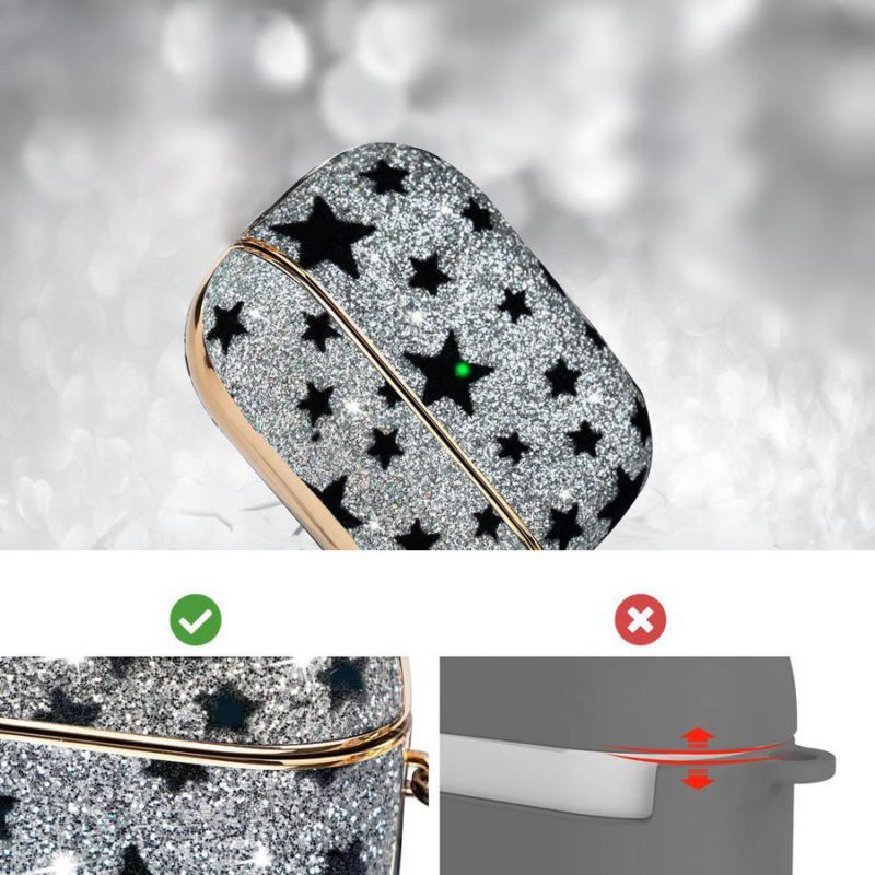 Kingxbar Black Star Shiny Glitter Crystal Black AirPods Pro Tok